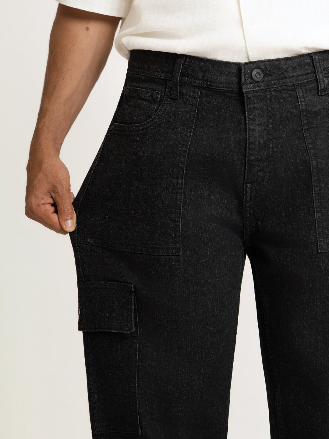 Ridge Black Relaxed Fit Denim Cargos