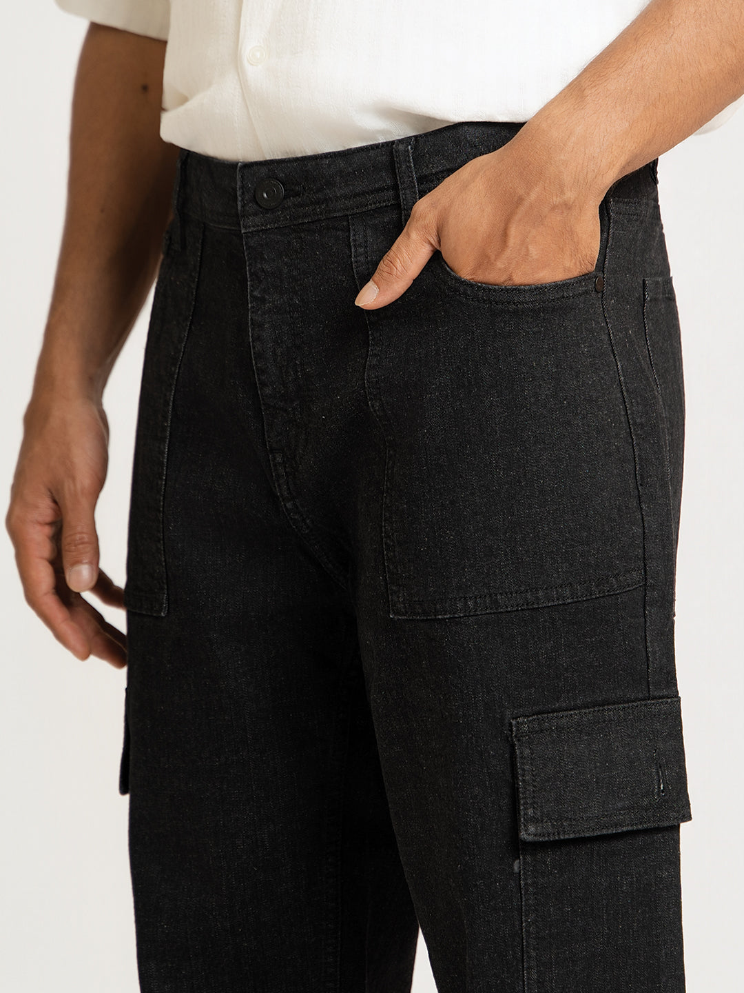 Ridge Black Relaxed Fit Denim Cargos