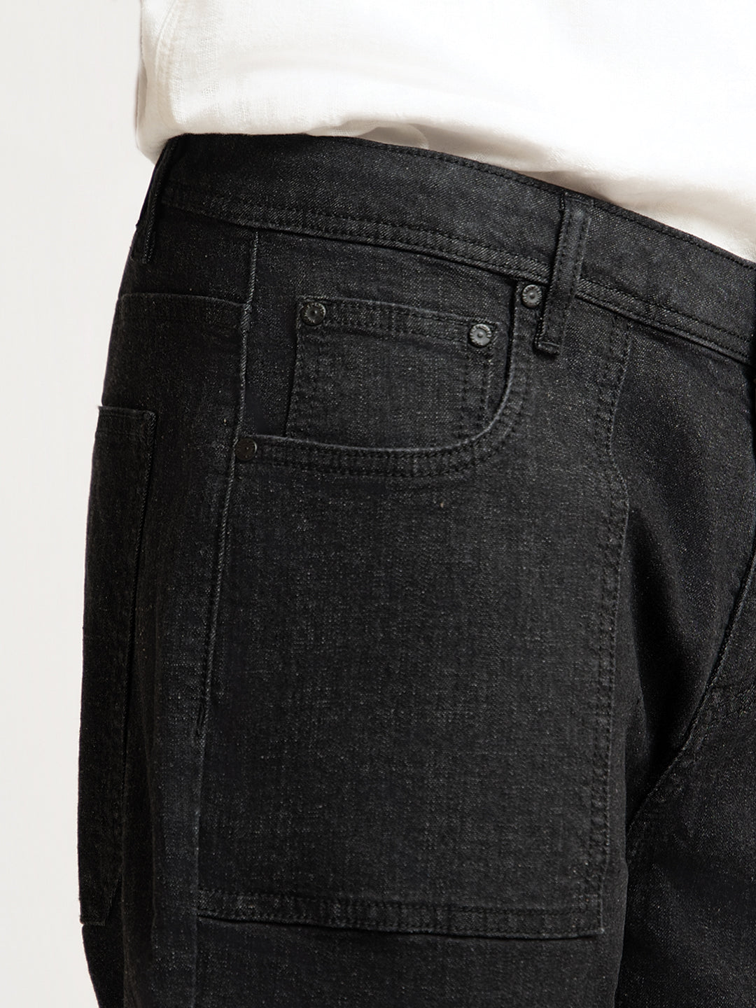 Ridge Black Relaxed Fit Denim Cargos