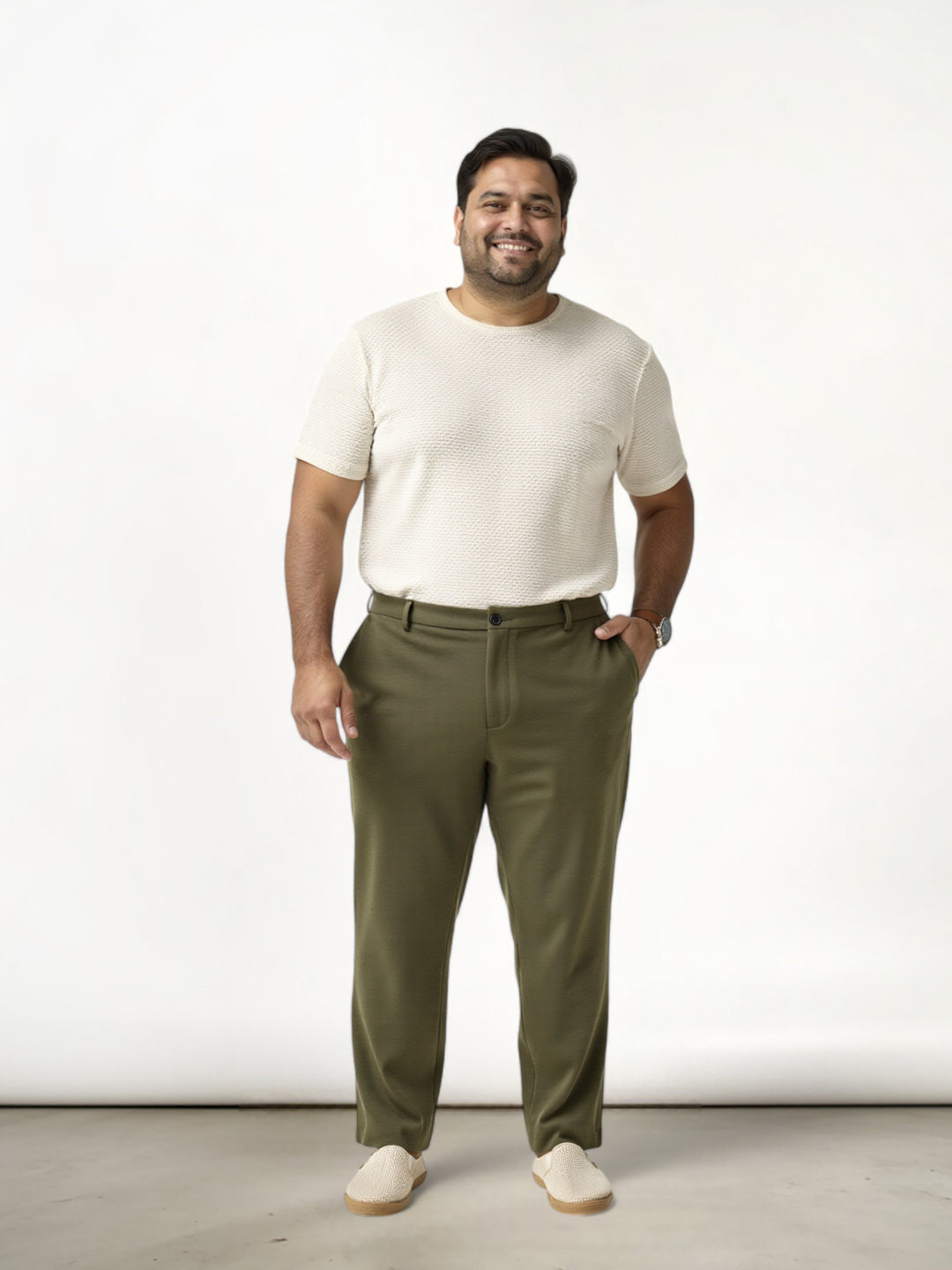 Military Green Plus Size Power-Stretch Pants