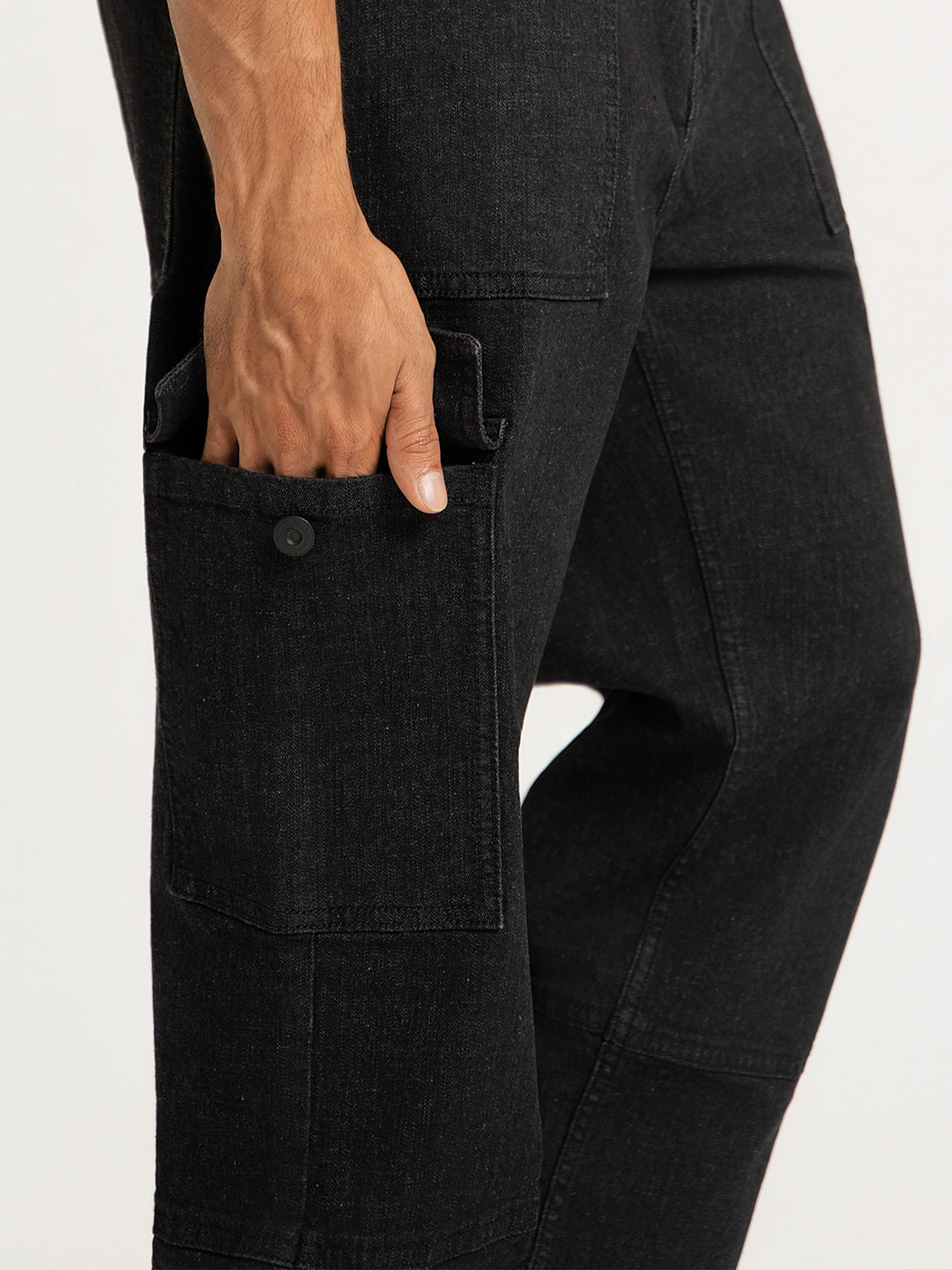 Ridge Black Relaxed Fit Denim Cargos