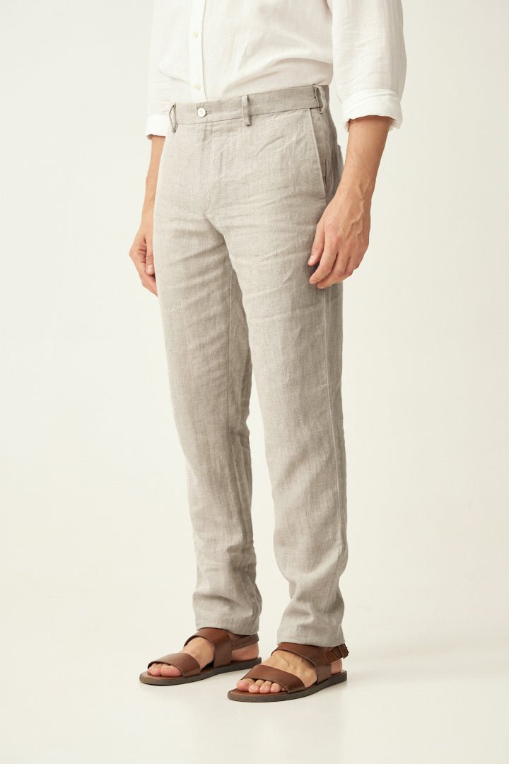 Nurell Beige 100% Linen Pants