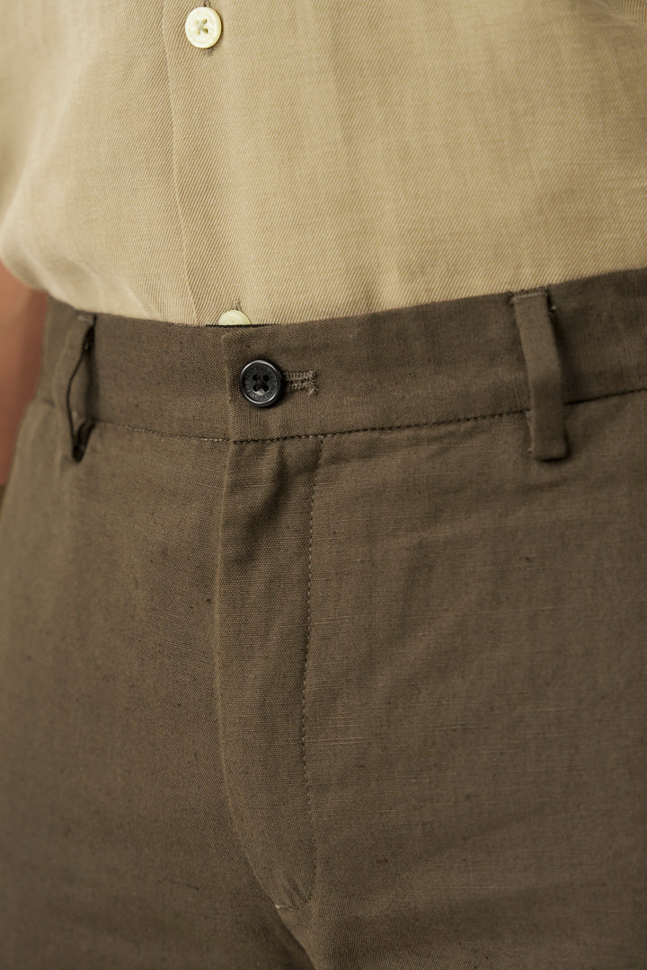 Porto Brown Linen Pants