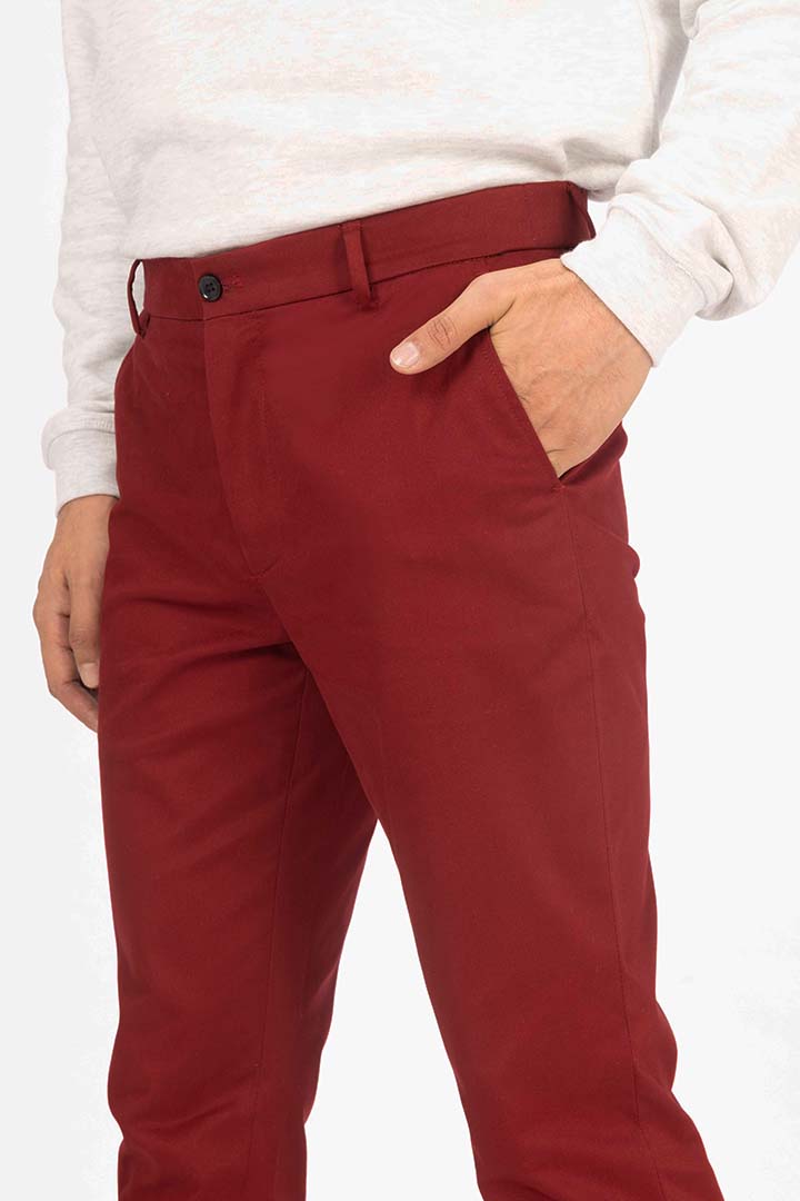 Cherry Red Stretch Chinos