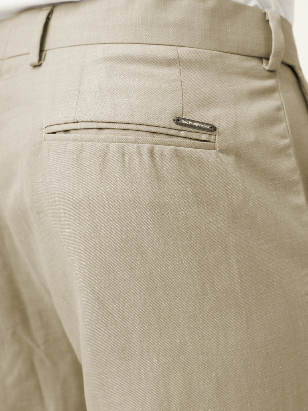 Flanor Beige Melange Stretch Formal Pants
