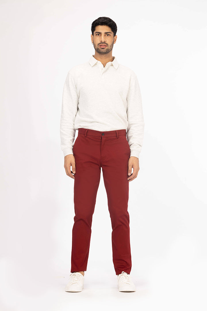 Cherry Red Stretch Chinos