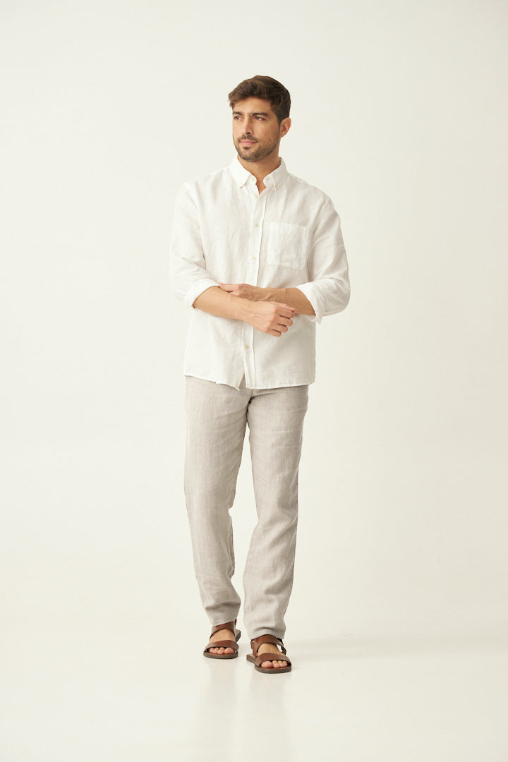 Nurell Beige 100% Linen Pants
