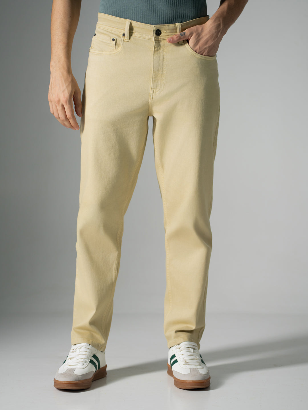 Sunbeam Beige Relaxed Fit Jeans