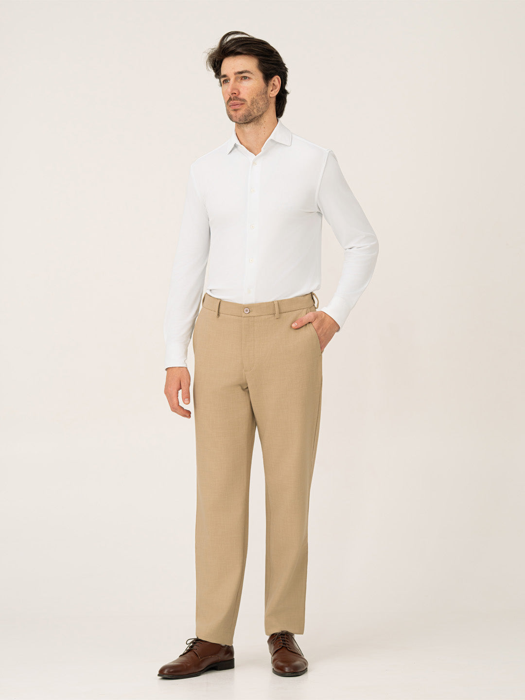 Leadership Khaki Pro.Stretch Formal Trousers