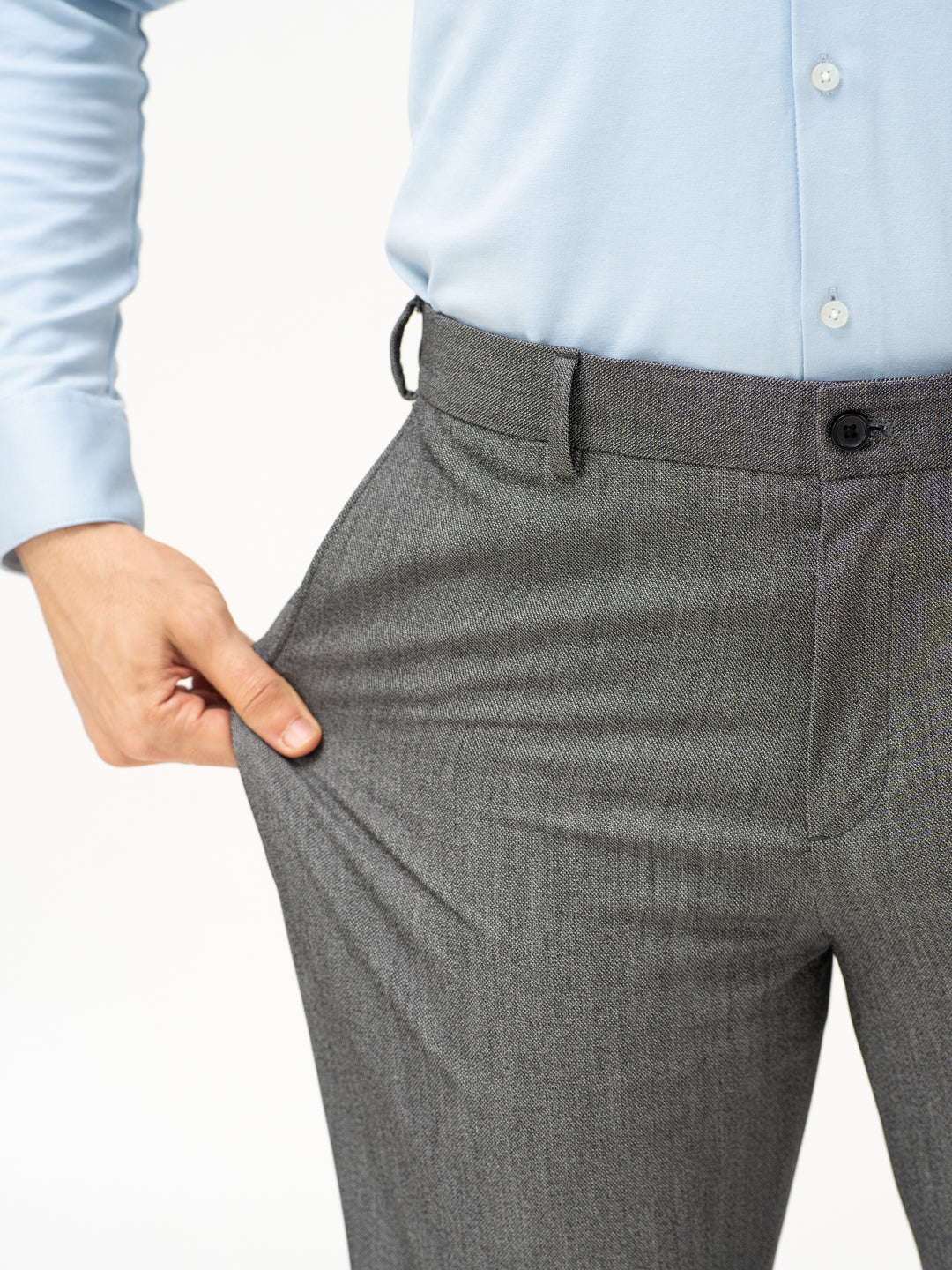 Tarmac Black & White Textured Water Repellent Relaxed Fit Stretch Formal Pants