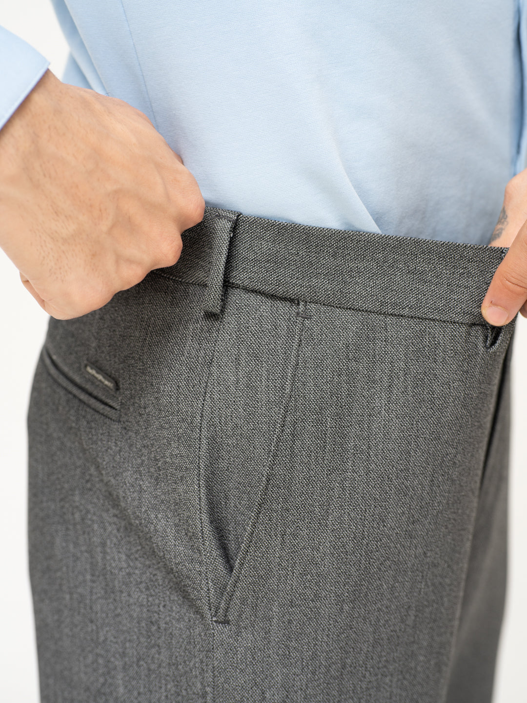 Tarmac Black & White Textured Water Repellent Relaxed Fit Stretch Formal Pants