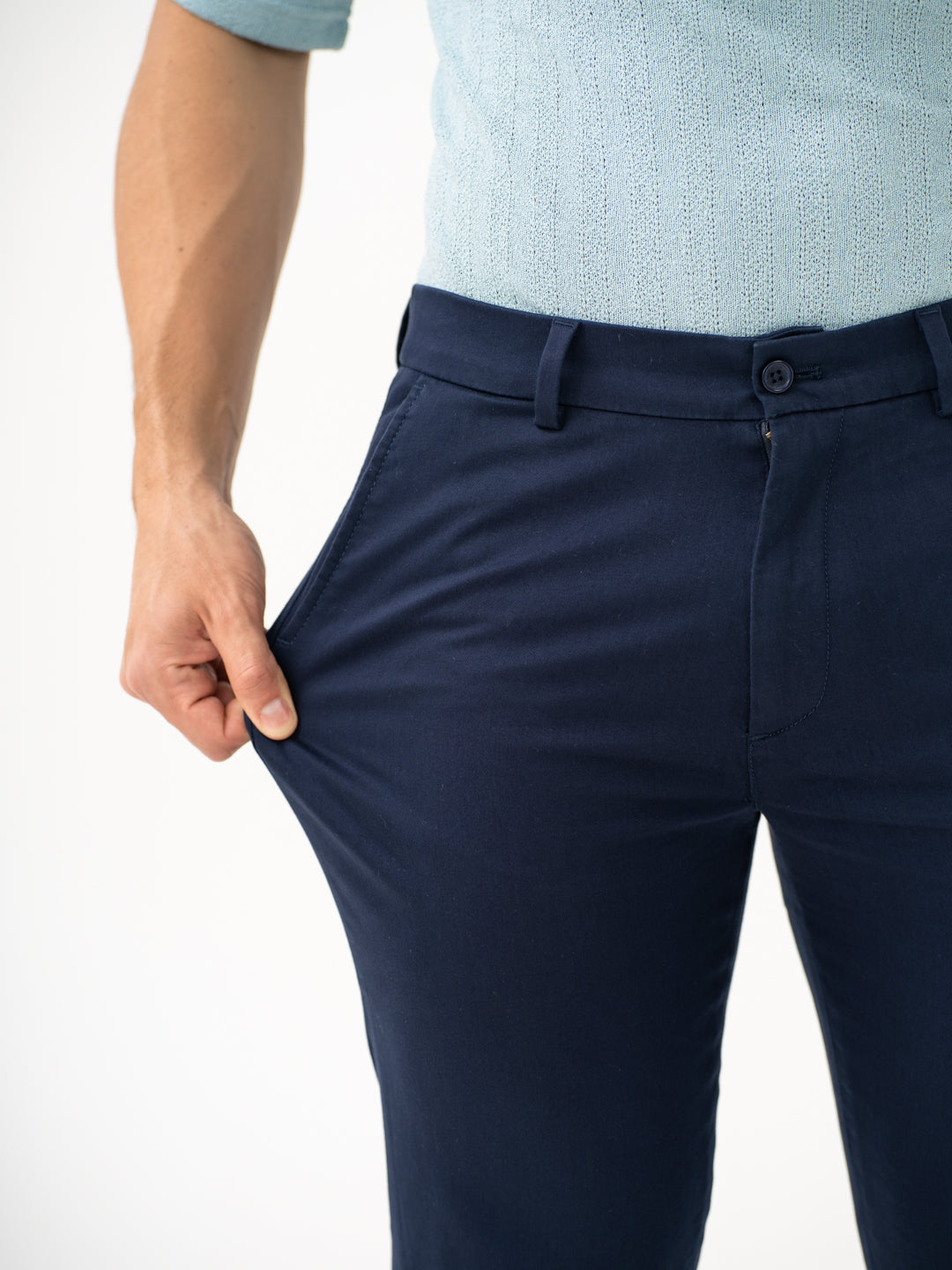 Rink Blue Slim Fit Stretch Chinos