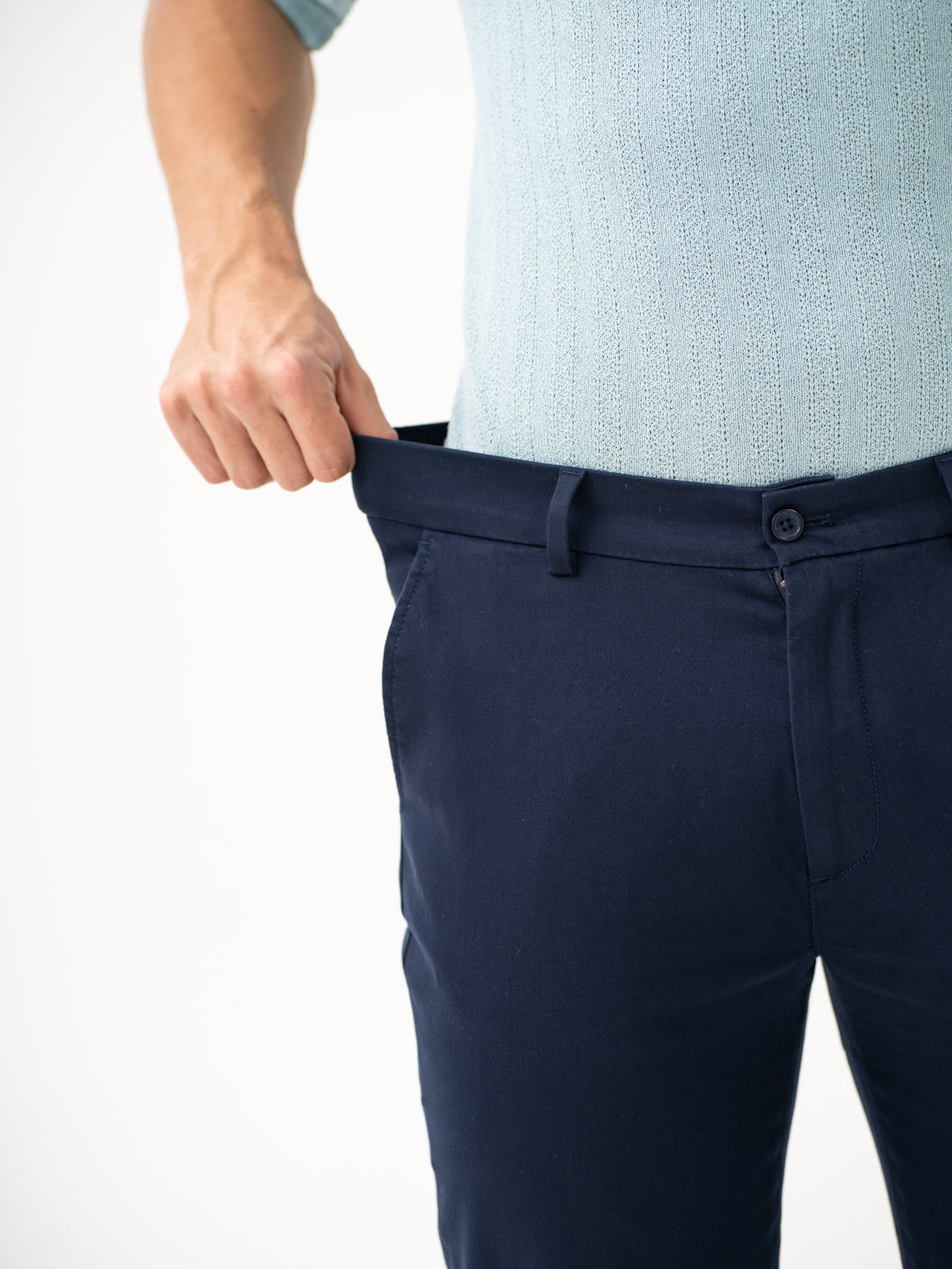 Rink Blue Slim Fit Stretch Chinos