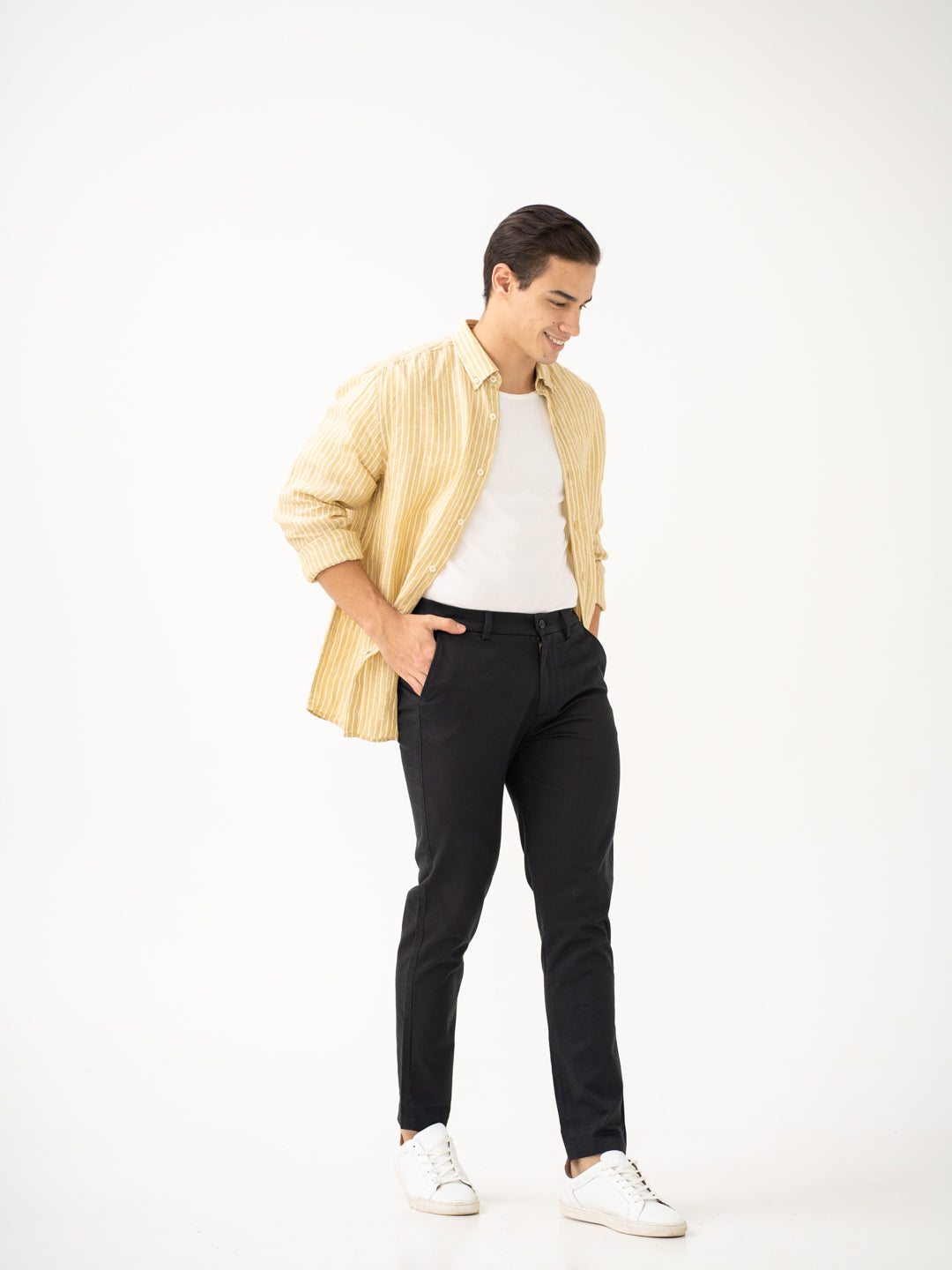 Box Black Slim Fit Stretch Chinos