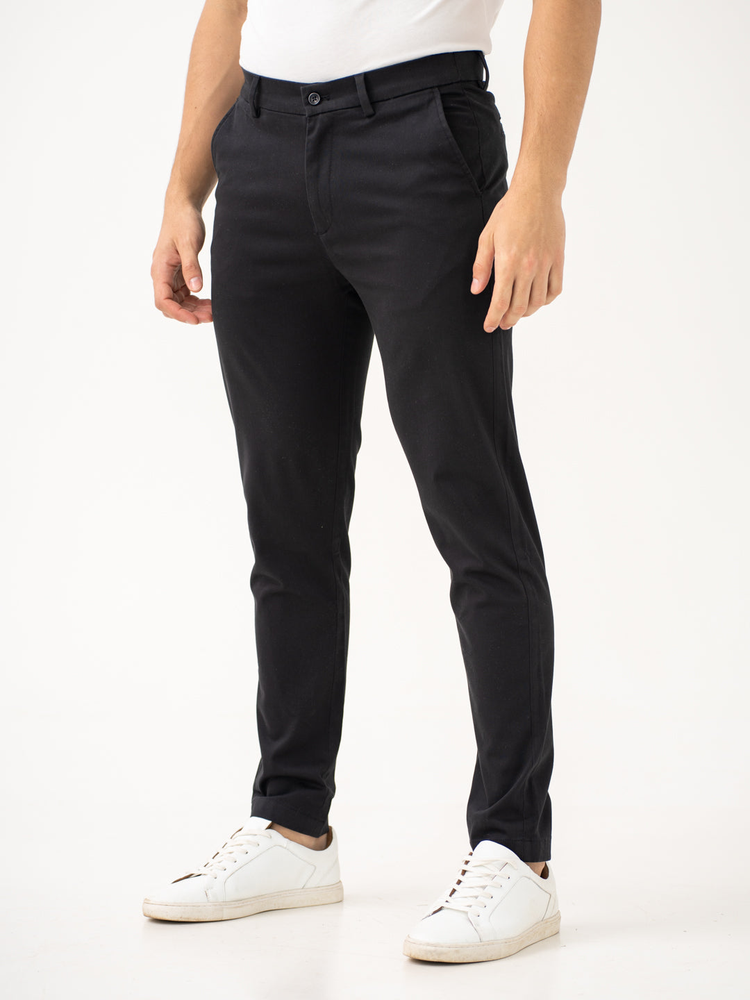 Box Black Slim Fit Stretch Chinos