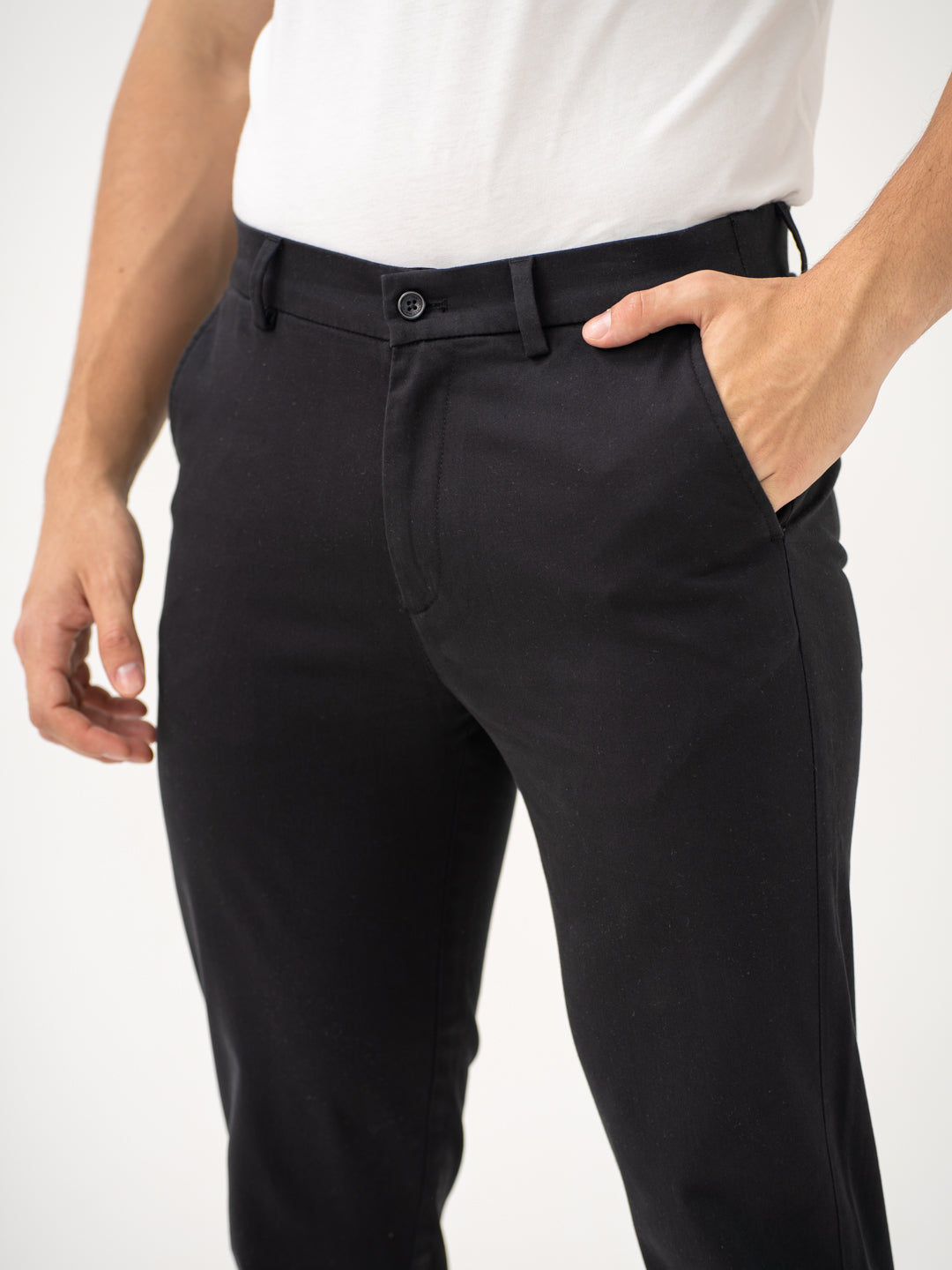 Box Black Slim Fit Stretch Chinos