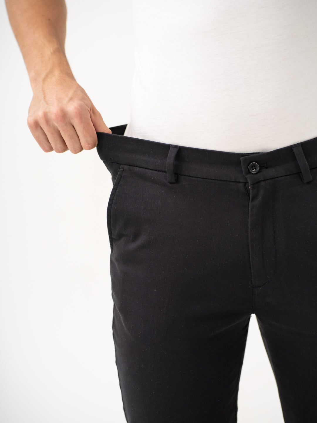 Box Black Slim Fit Stretch Chinos