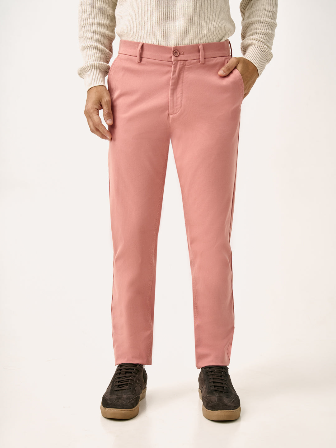 Dive Pink Slim Fit Stretch Chinos