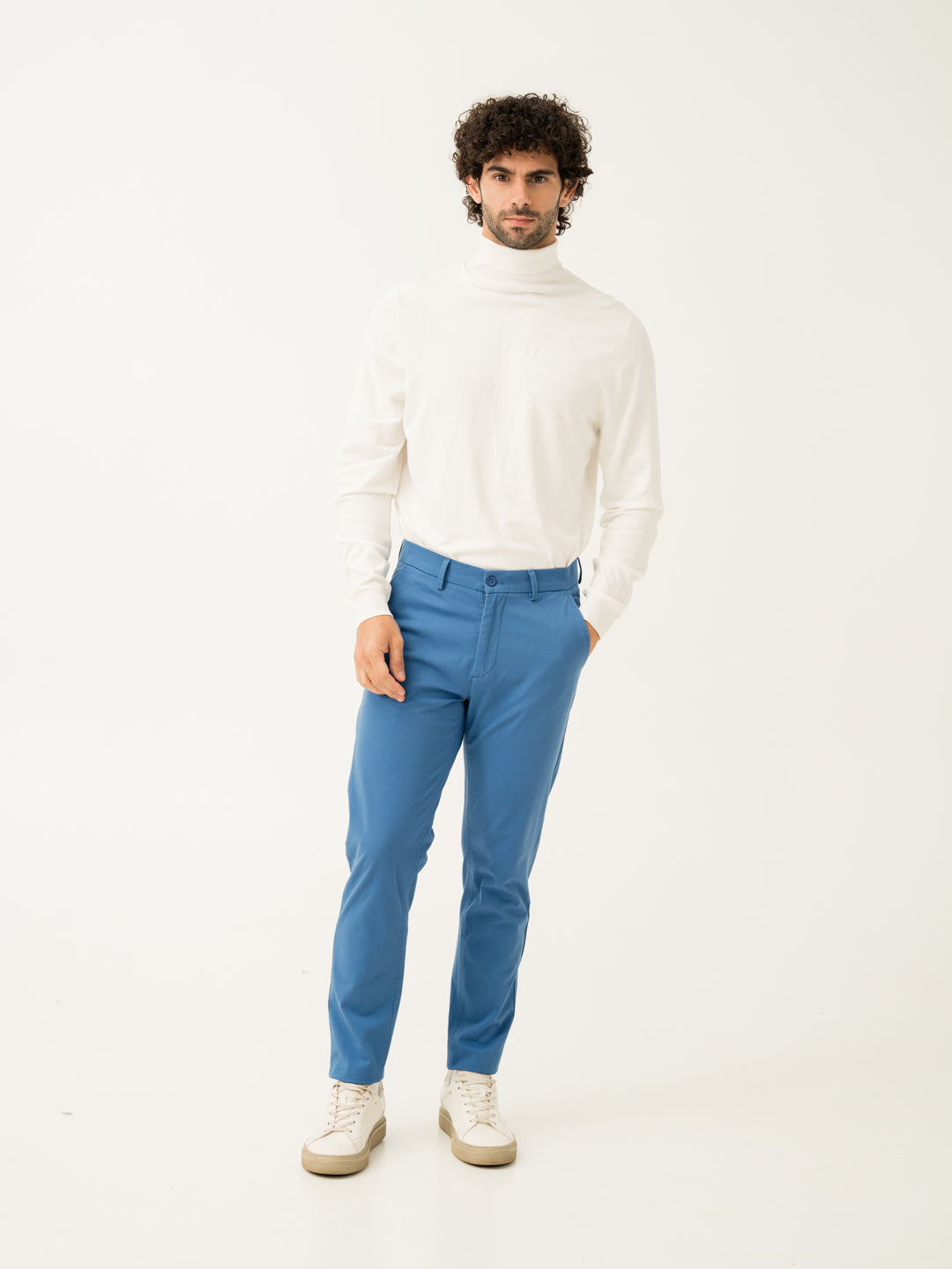 Track Blue Slim Fit Stretch Chinos