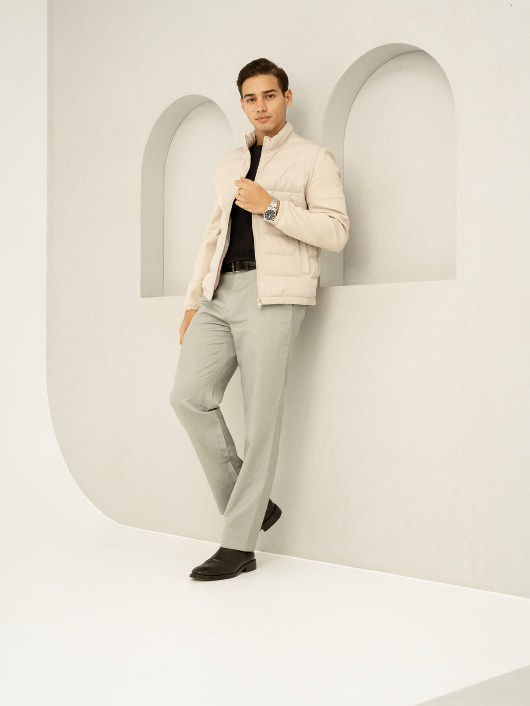 Galle Green Tropical Wool Linen Pants