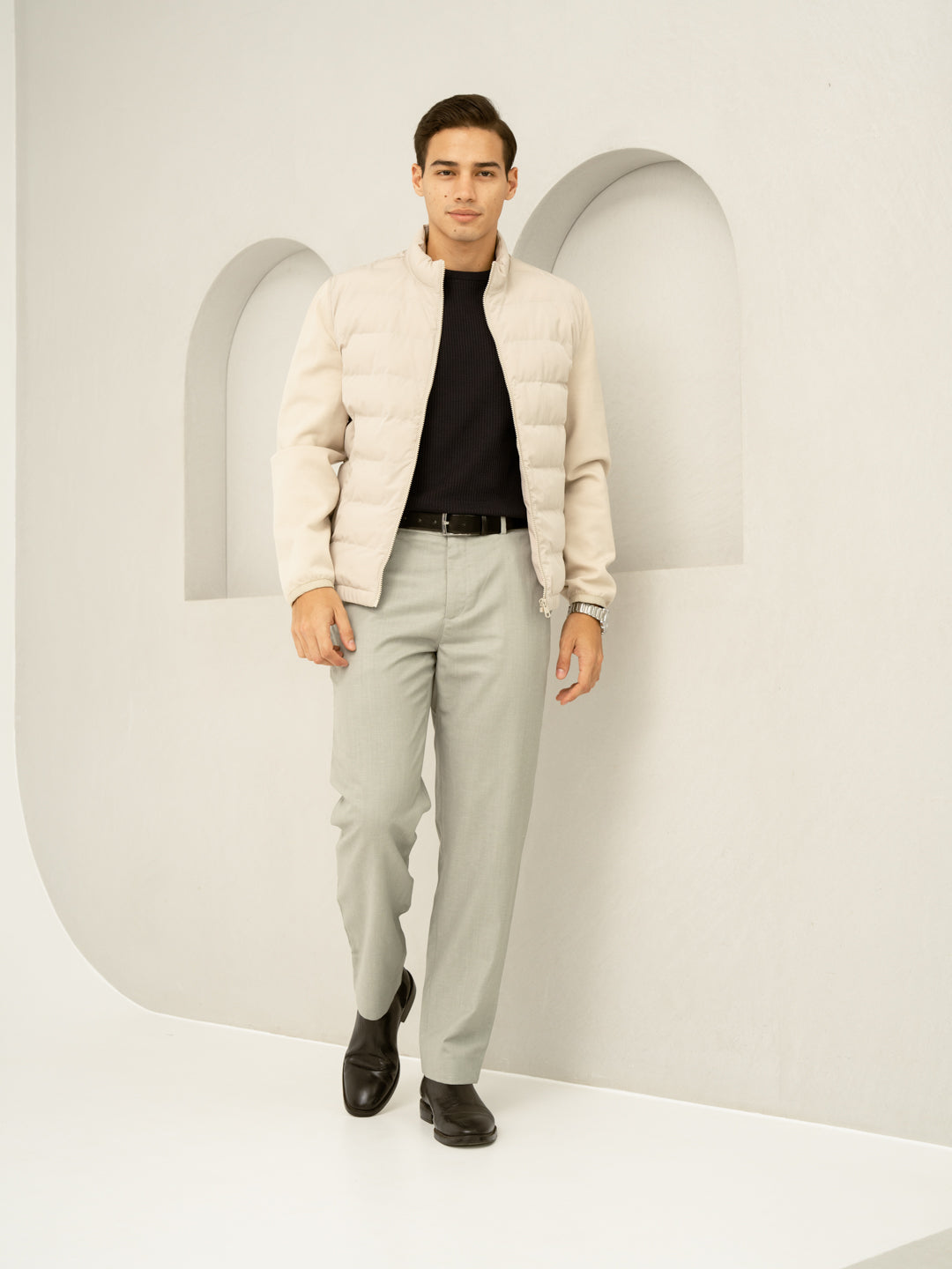 Galle Green Tropical Wool Linen Pants