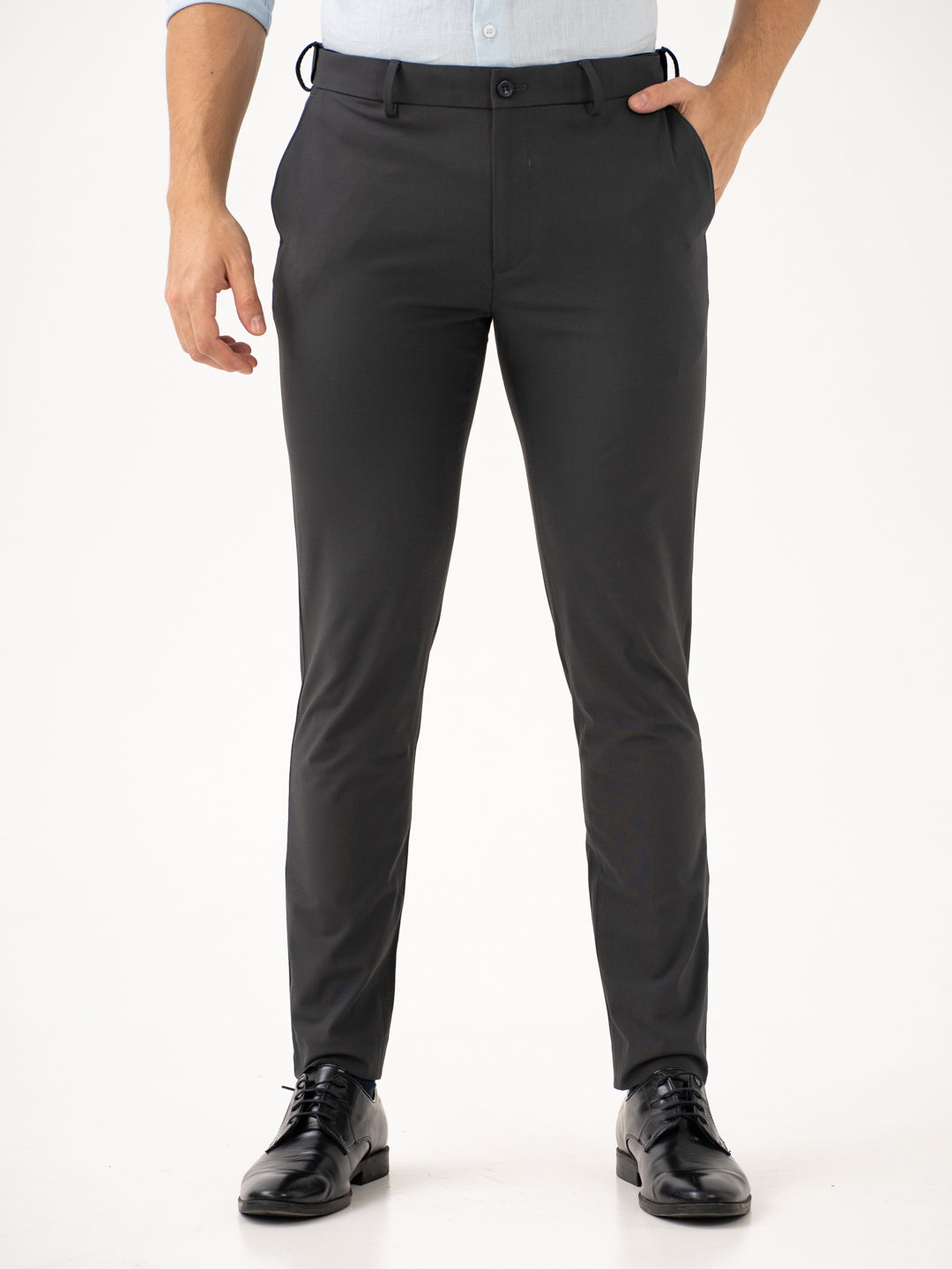 Timeless Grey Slim Fit Stretch Formal Pants