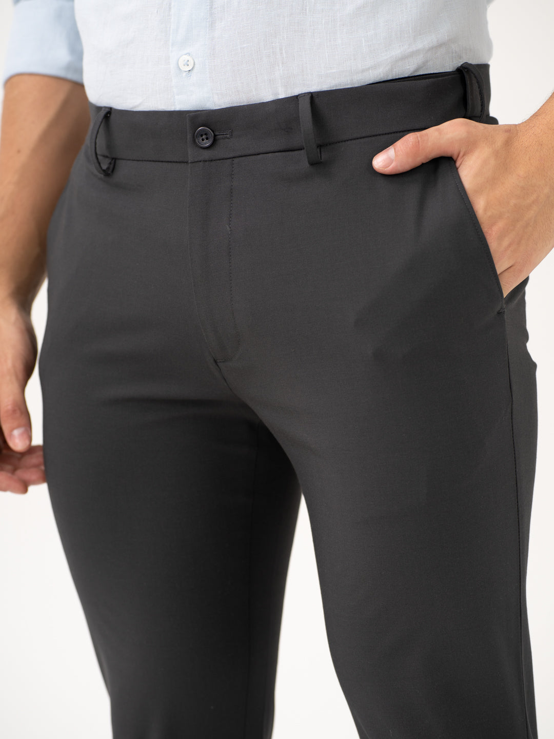 Timeless Grey Slim Fit Stretch Formal Pants