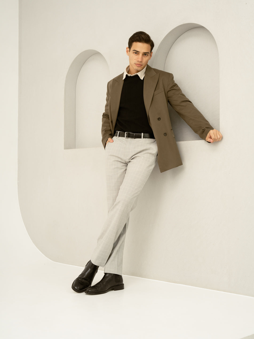 George Grey Checks Merino Wool Pants