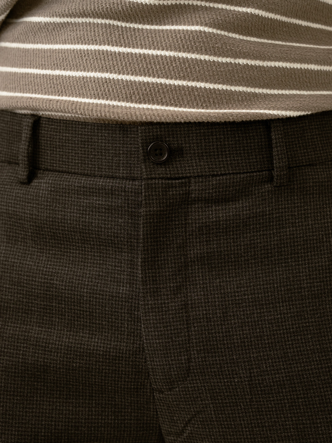 Lamp Black Houndstooth Merino Wool Pants