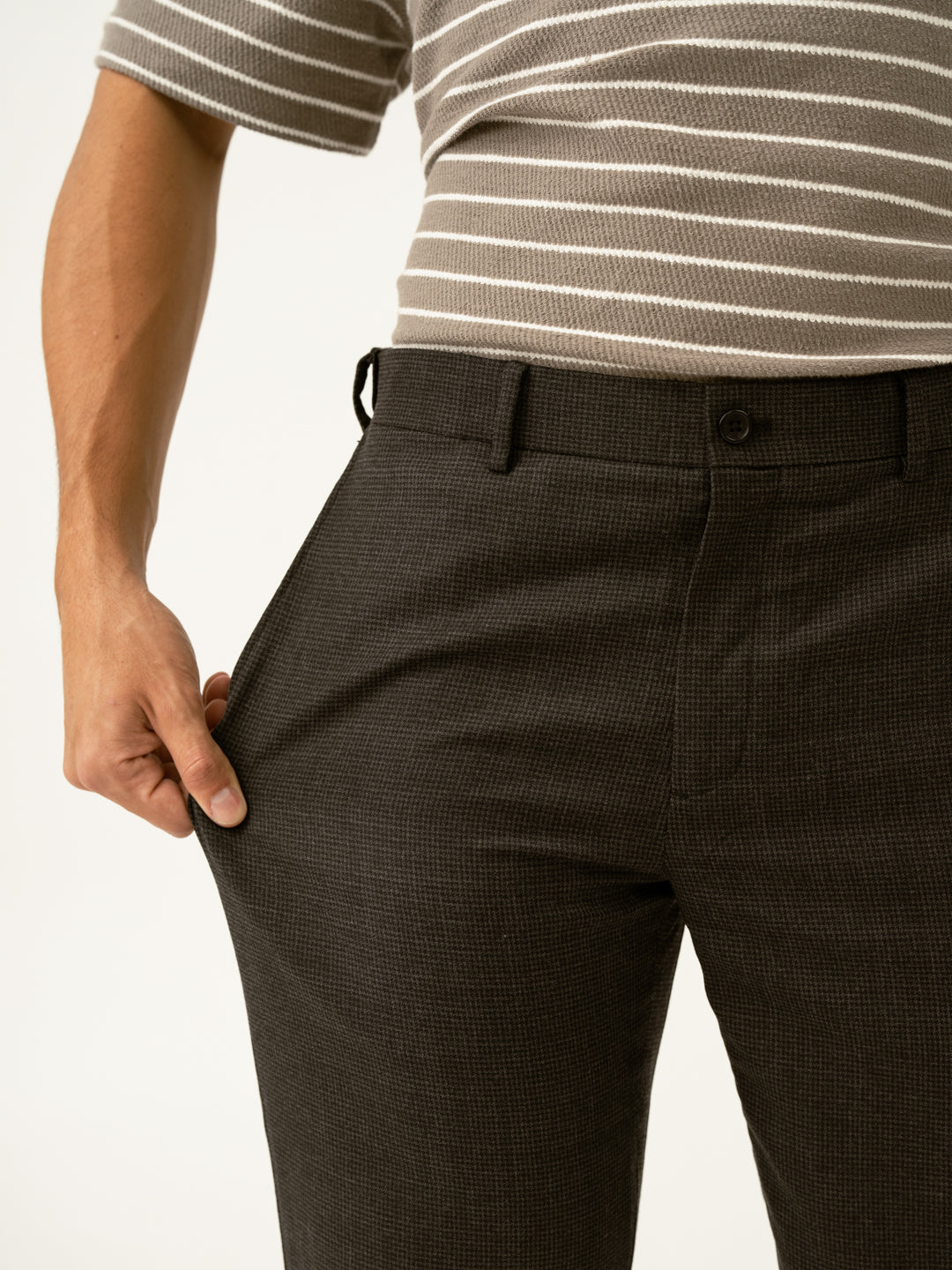 Lamp Black Houndstooth Merino Wool Pants