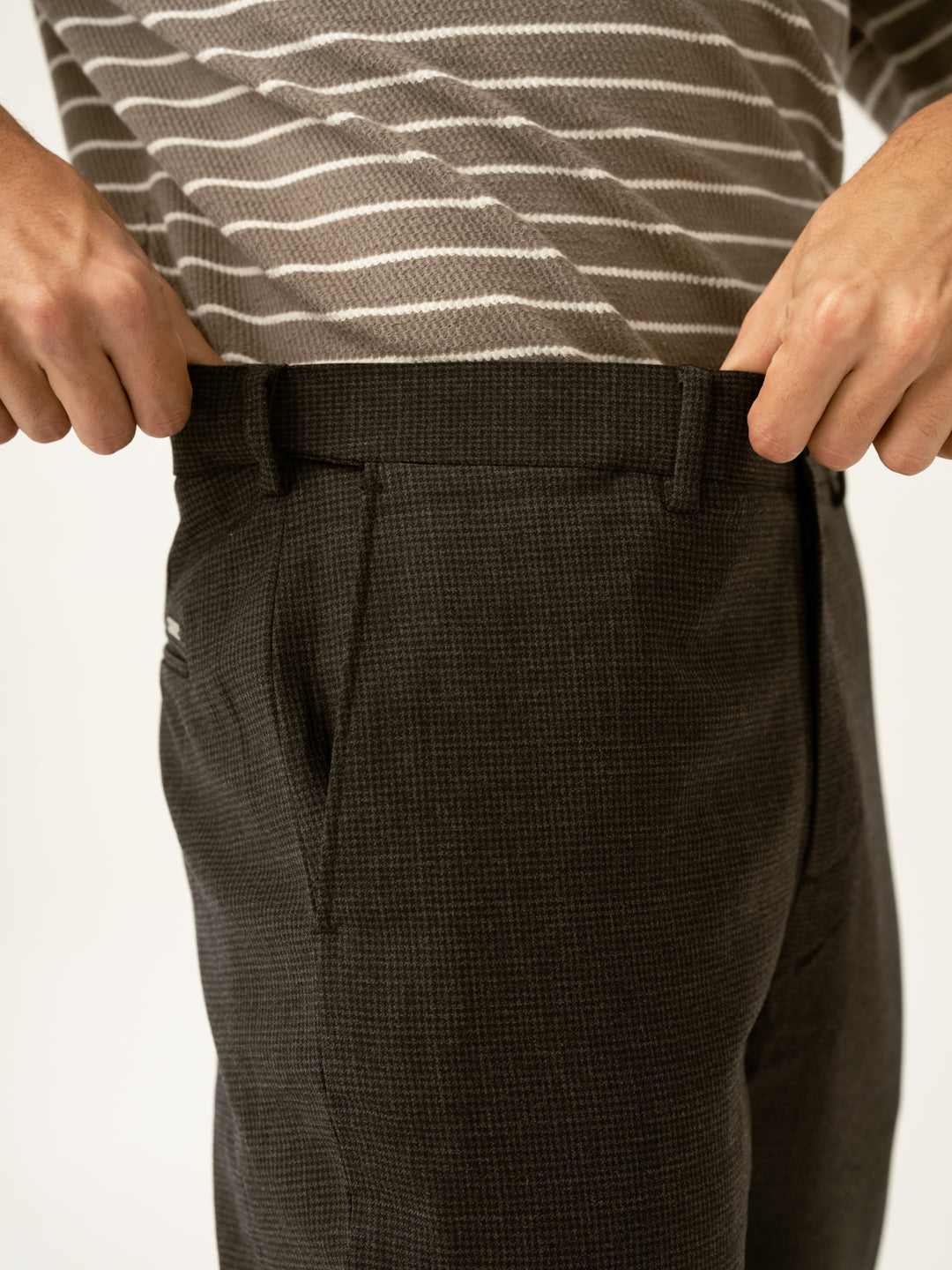 Lamp Black Houndstooth Merino Wool Pants