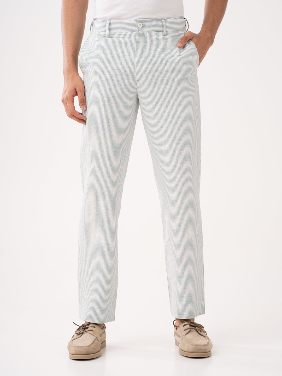 Meadow Green Stripes Seersucker Pants