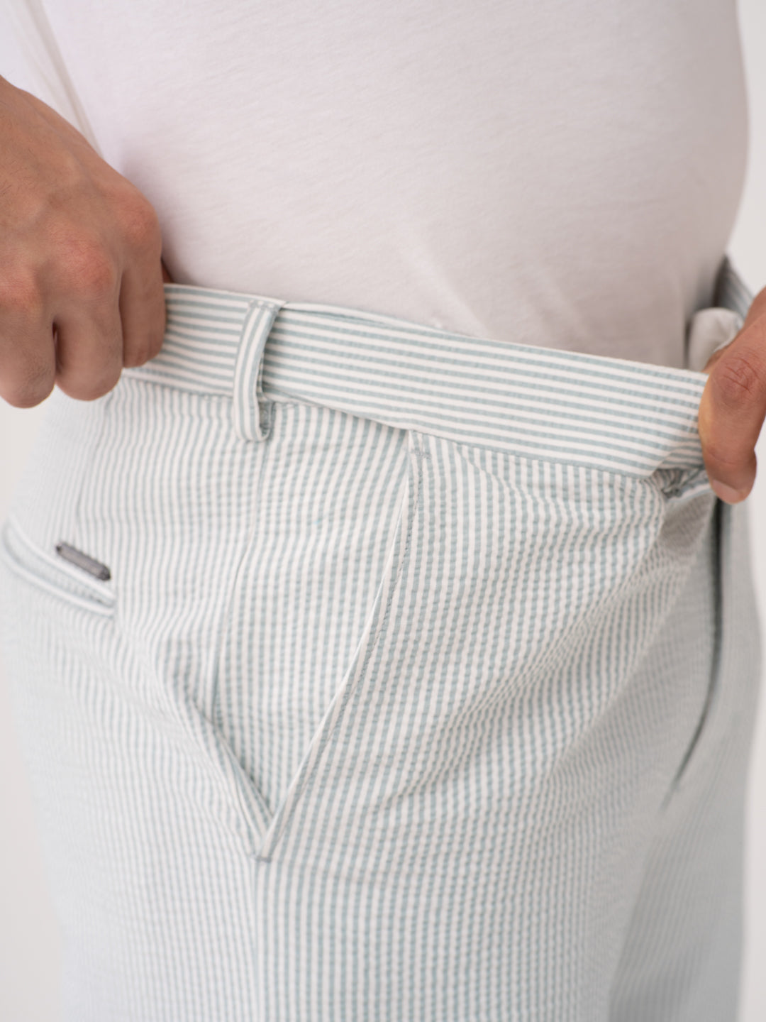 Meadow Green Stripes Seersucker Pants