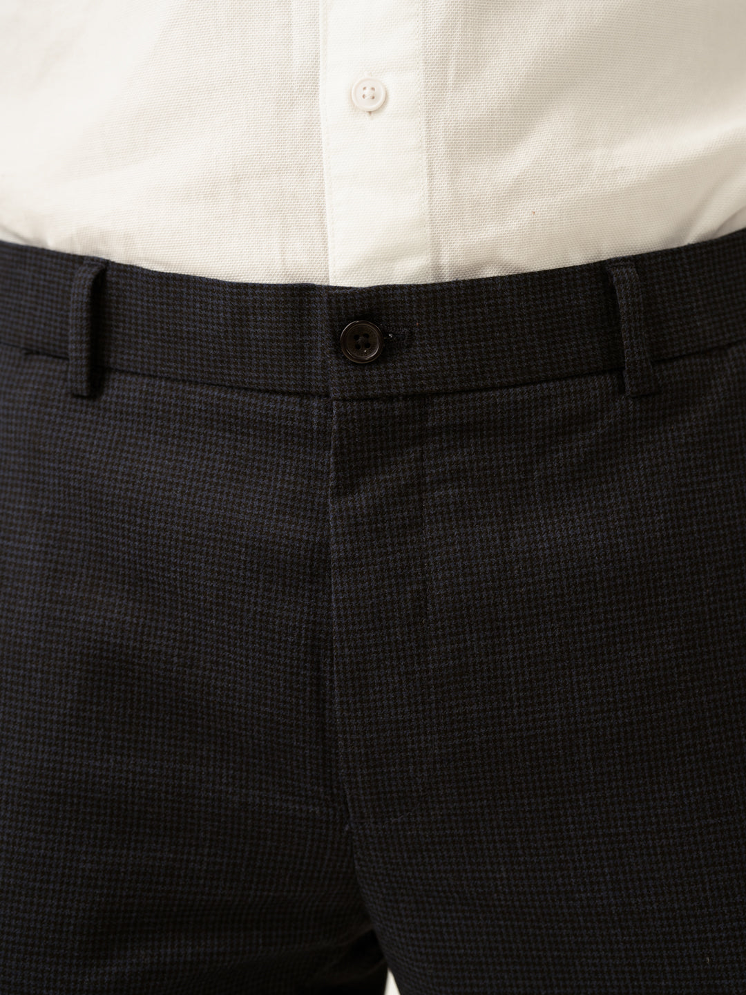Castle Navy Houndstooth Merino Wool Pants