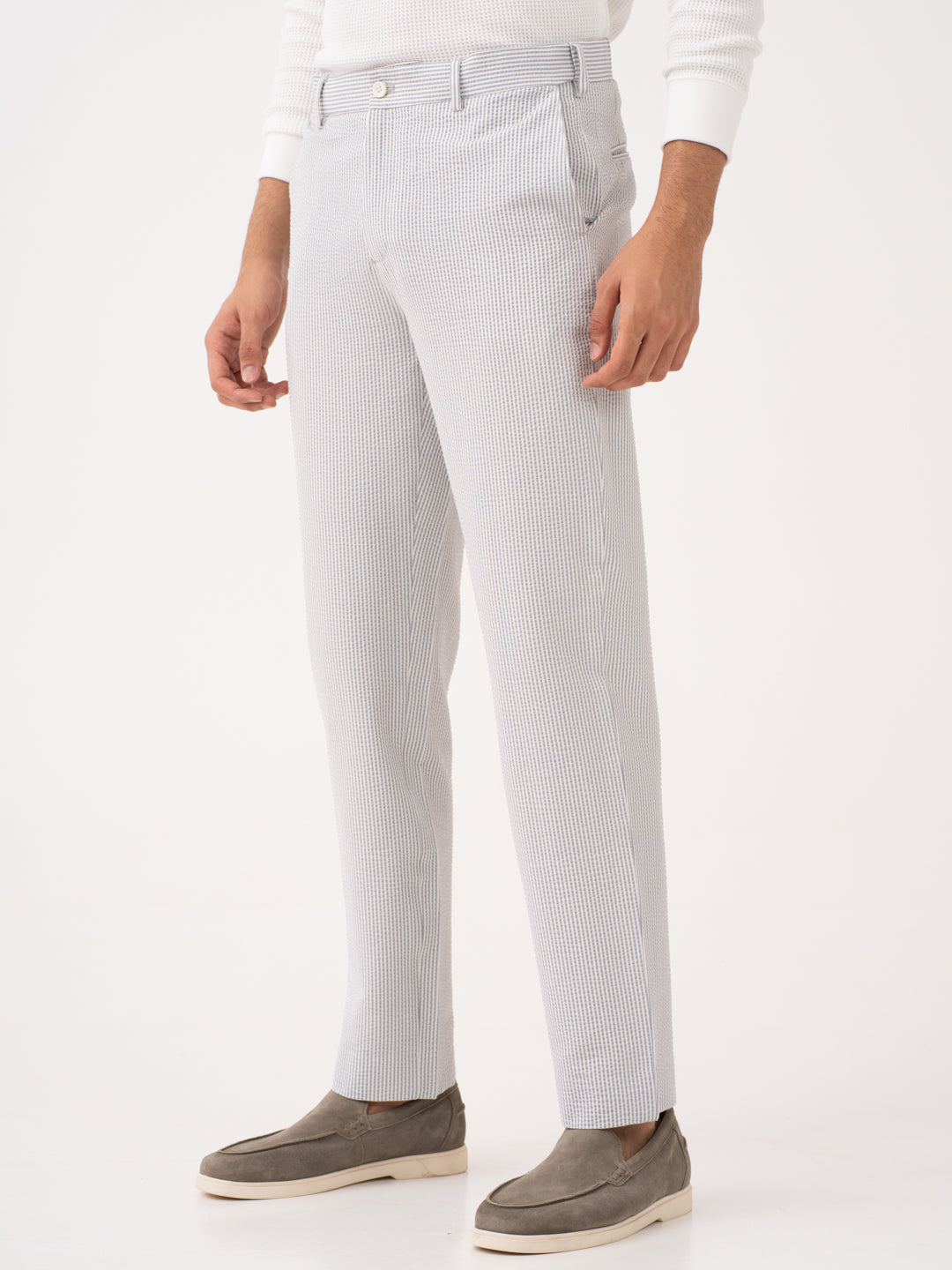 Luna Grey Stripes Seersucker Pants