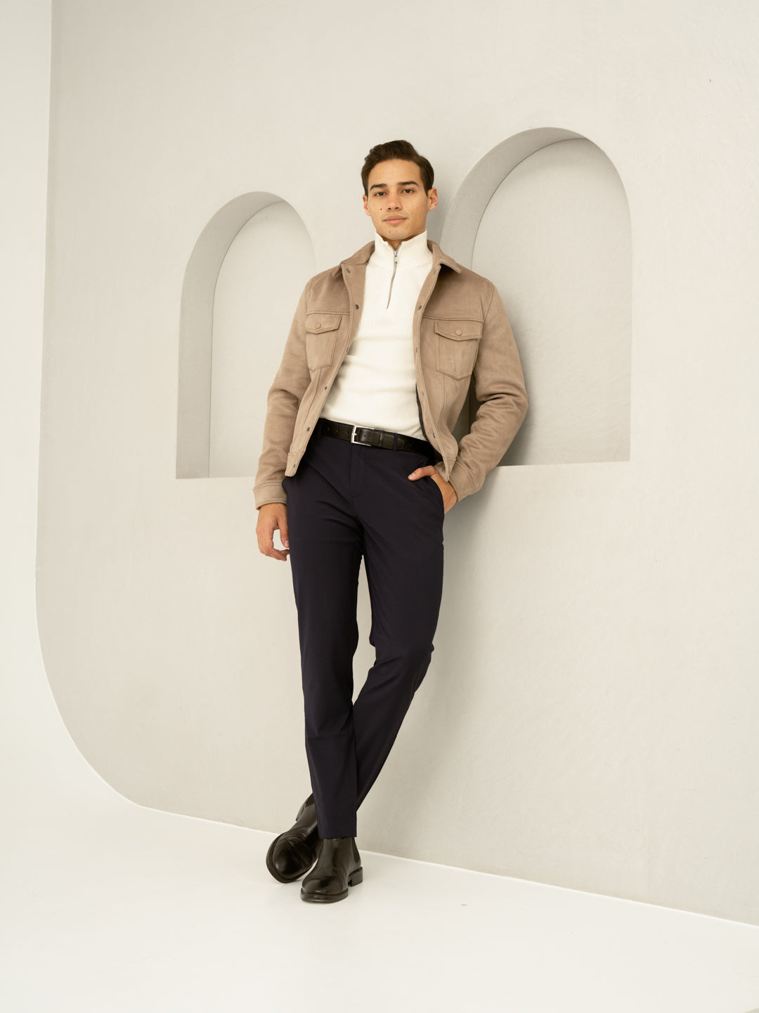 Venice Navy Luxury Merino Wool Pants