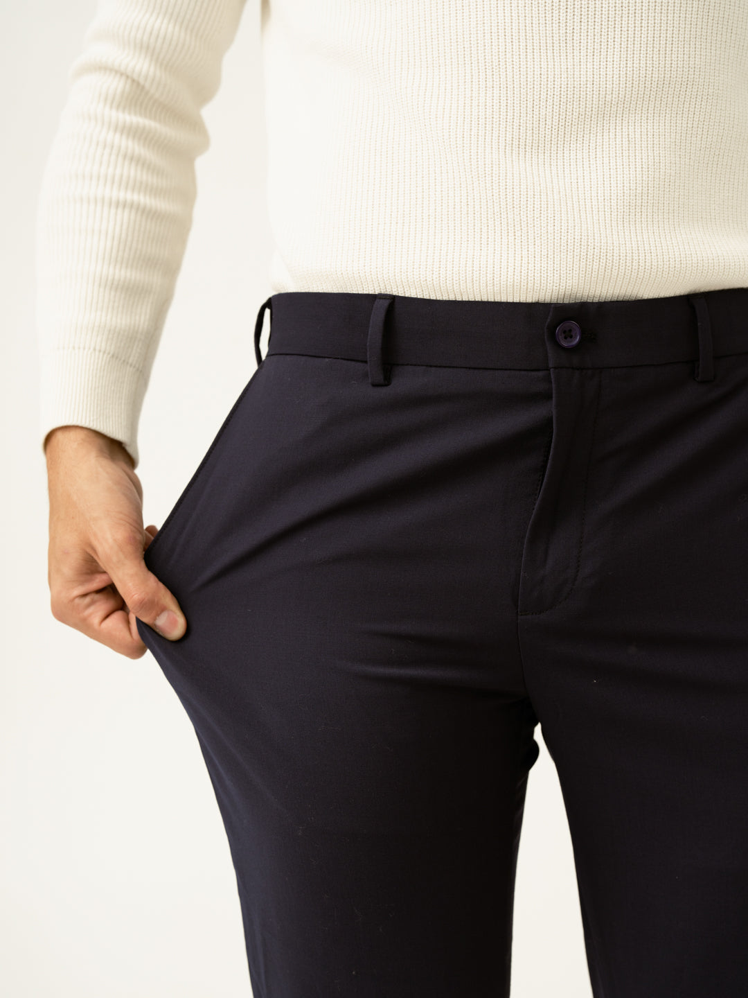 Venice Navy Luxury Merino Wool Pants