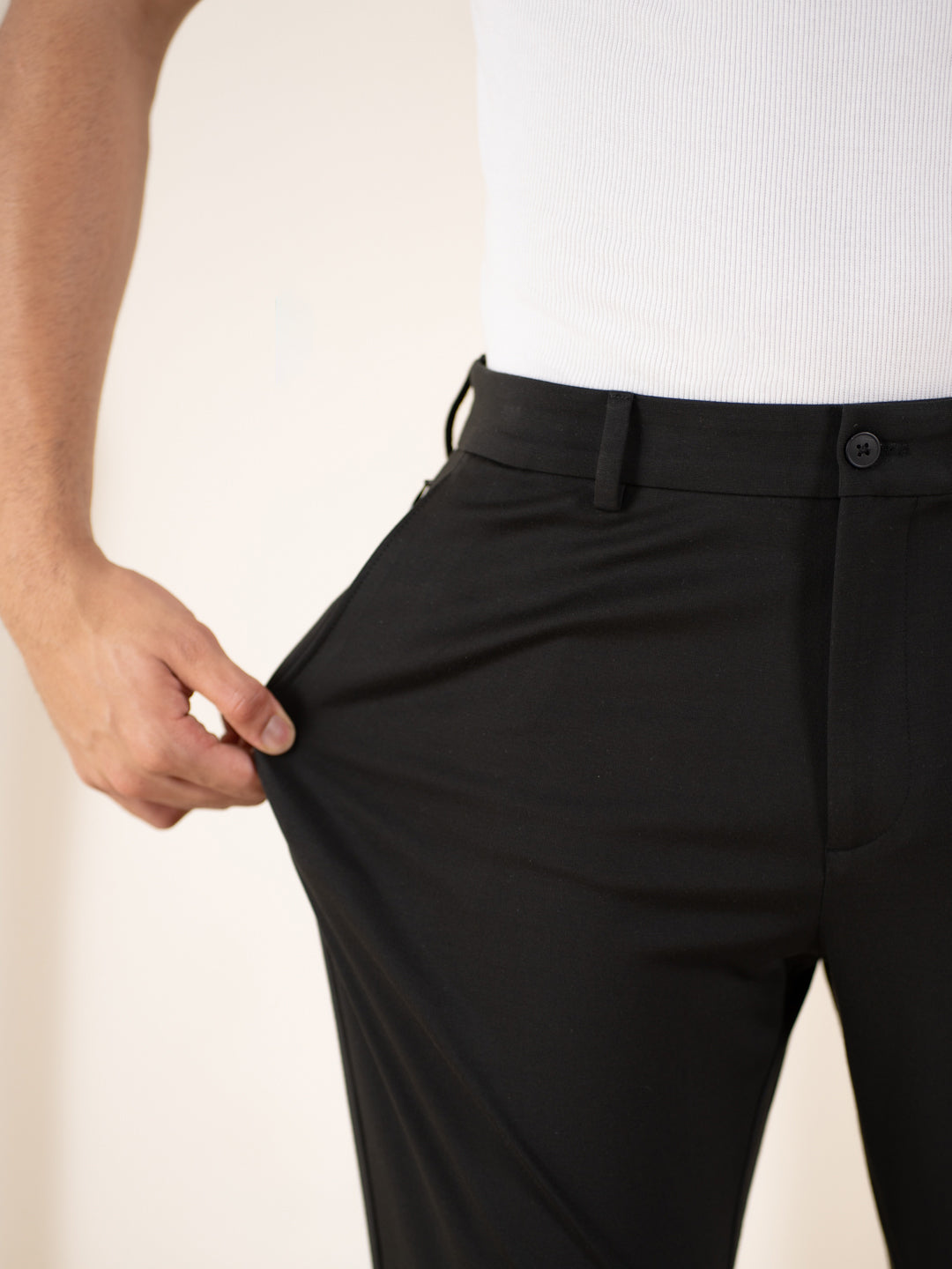 Malai Pants Black Soft-touch Slim Fit Power Stretch Pants