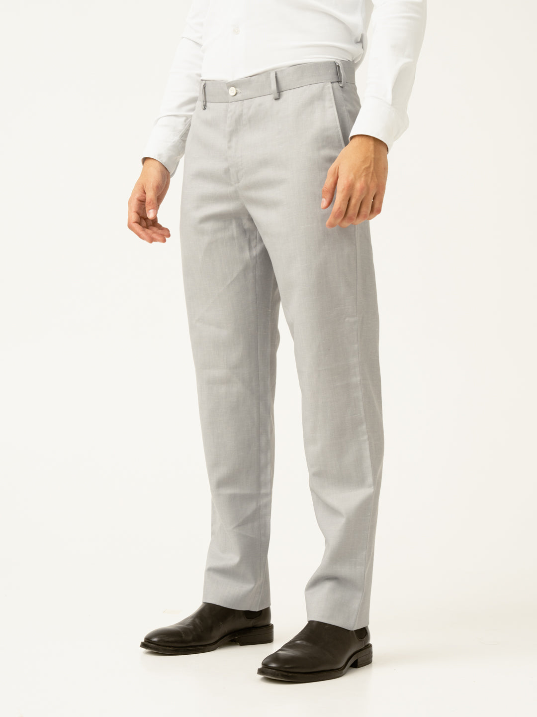 Palladium Grey Tropical Wool Linen Pants
