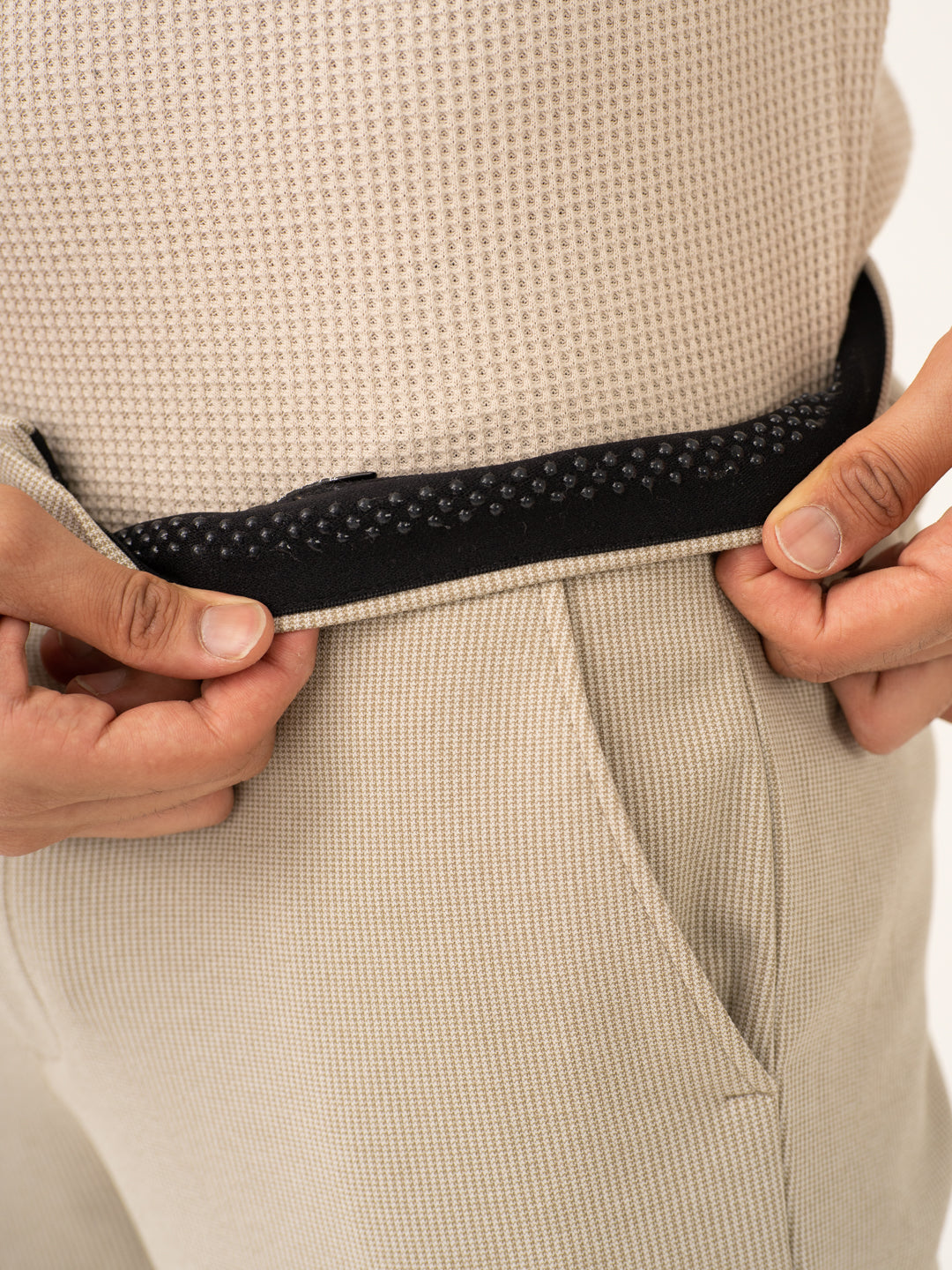 Saturn Khaki Houndstooth Power-Stretch Pants