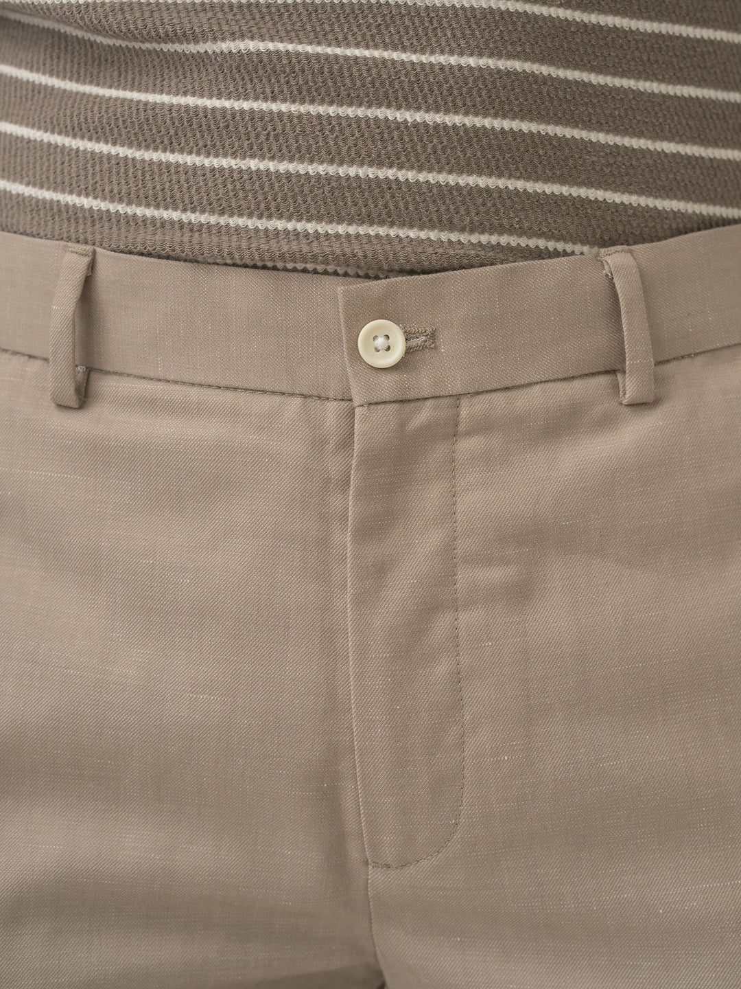 Silica Beige Tropical Wool Linen Pants
