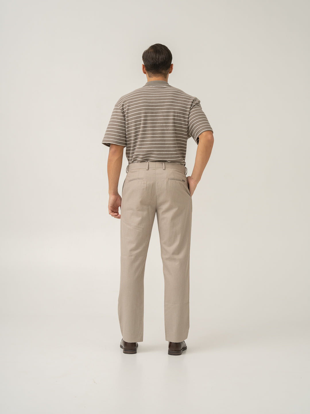 Silica Beige Tropical Wool Linen Pants