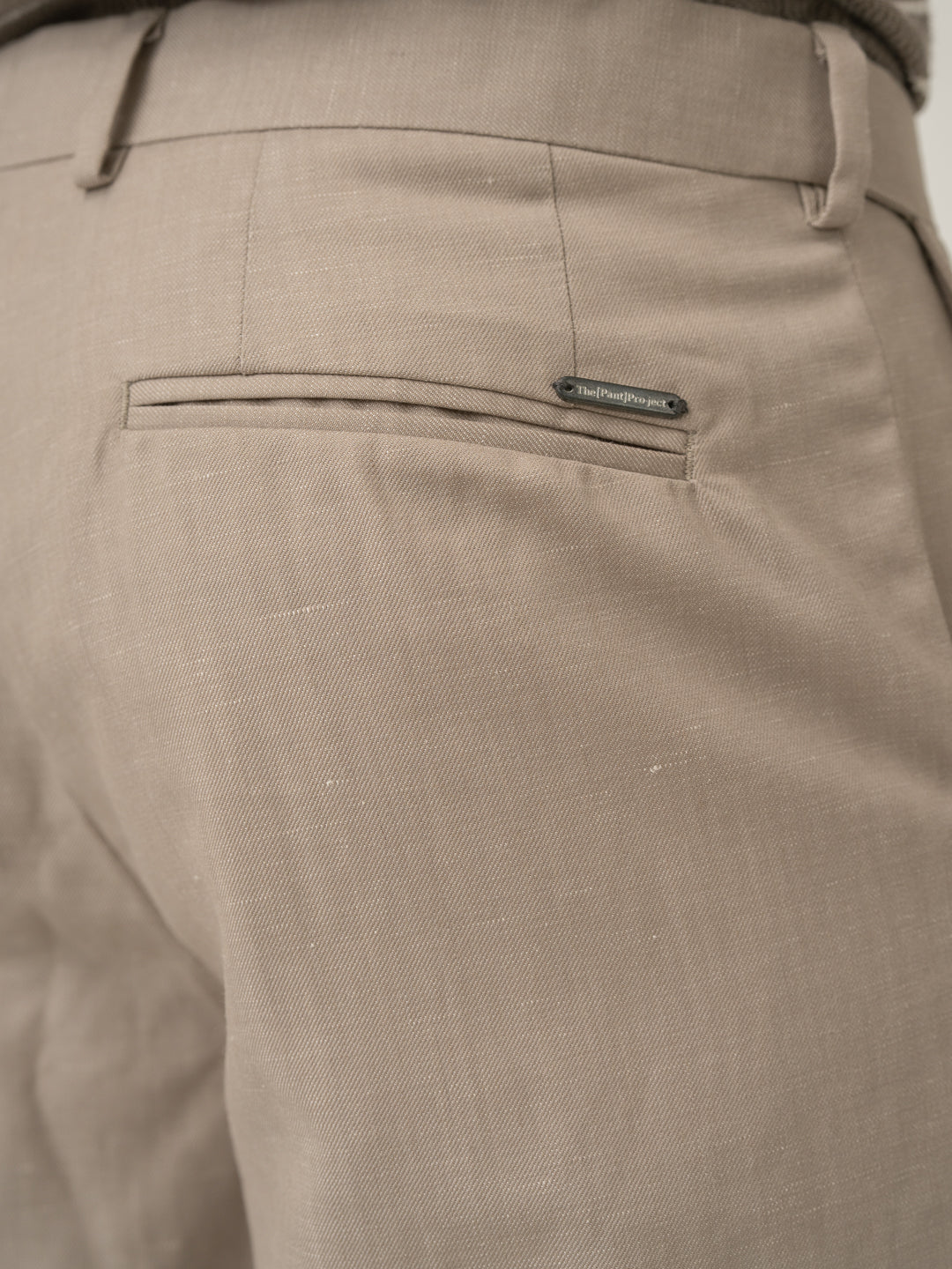 Silica Beige Tropical Wool Linen Pants