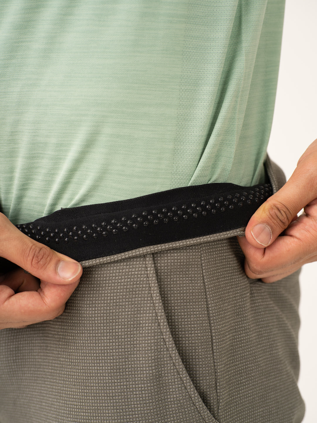 Crypto Green Waffle Textured Power-Stretch Pants
