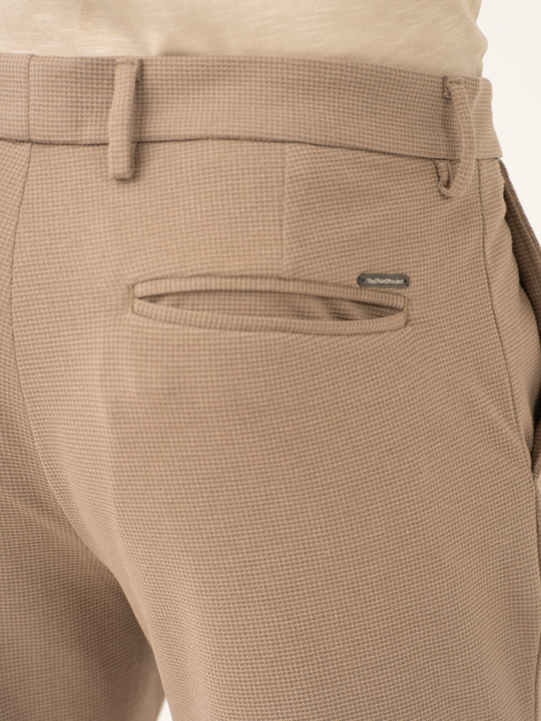 Byte Beige Waffle Textured Power-Stretch Pants