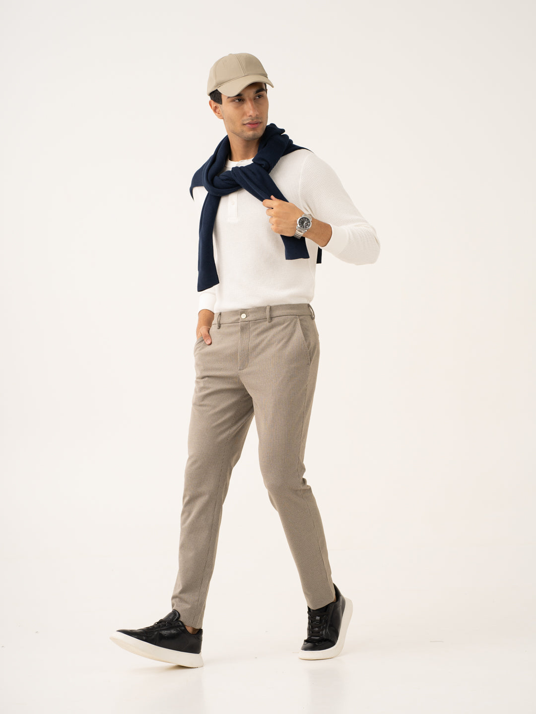 Jupiter Brown Houndstooth Power-Stretch Pants