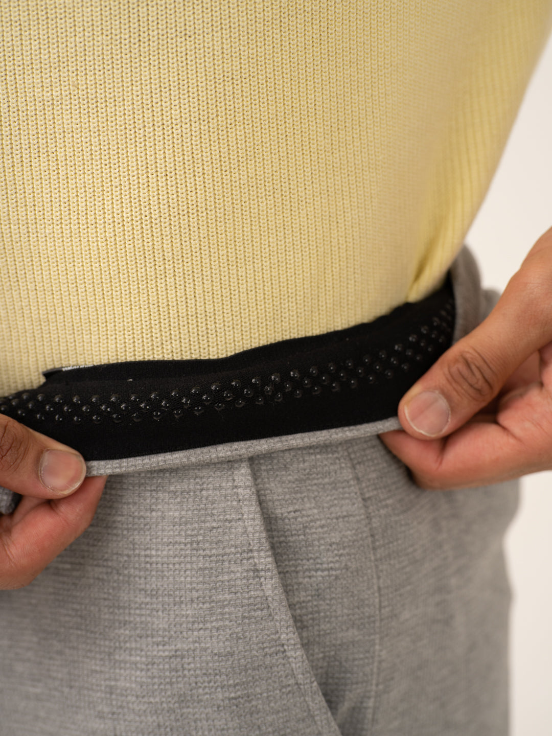 Quantum Grey Waffle Textured Power-Stretch Pants