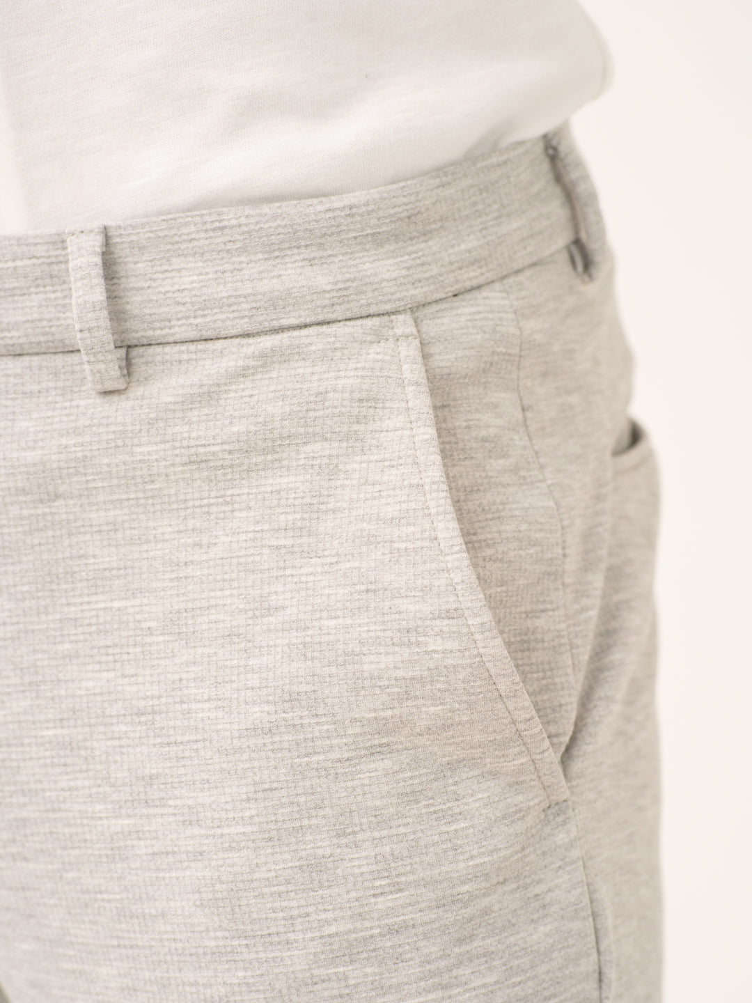 Static Grey Waffle Textured Power-Stretch Pants