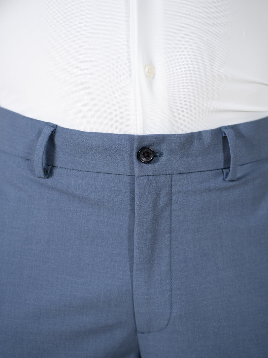 Crest Blue Melange Stretch Formal Pants