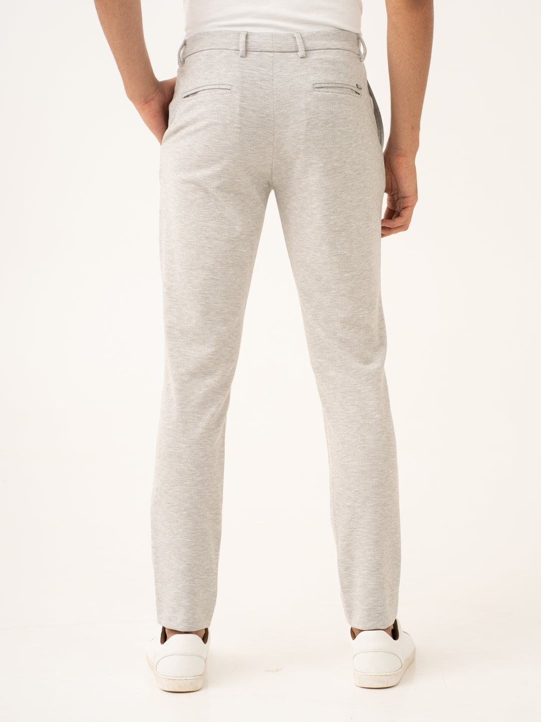 Static Grey Waffle Textured Power-Stretch Pants
